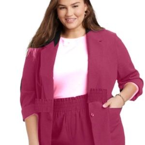 Cato blazer blouse shirt tunic tee top pink fuchsia fashion plus